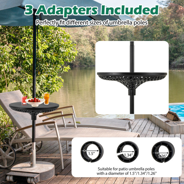 Patio Umbrella Table Tray Adjustable with Umbrella Poles