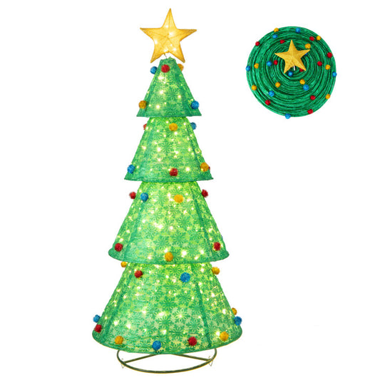 Costway Pop-Up Christmas Tree - 200 LED Lights, Indoor/Outdoor