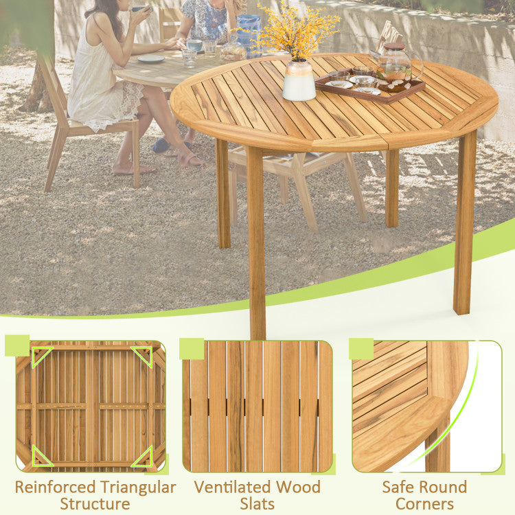 4-Person Large Round Outdoor Dining Table