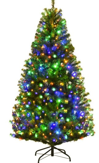 Costway 5Ft Pre-Lit Artificial Christmas Tree Hinged 150 LED Lights Costway