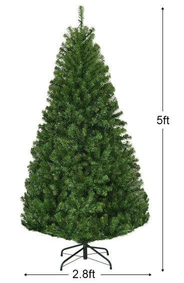Costway 5Ft Pre-Lit Artificial Christmas Tree Hinged 150 LED Lights Costway