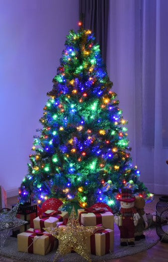 Costway 5Ft Pre-Lit Artificial Christmas Tree Hinged 150 LED Lights Costway