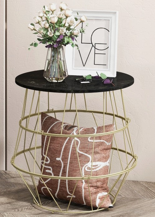 Costway Round Side End Coffee Sofa Table Nightstand with Storage Space Removeable Top Costway