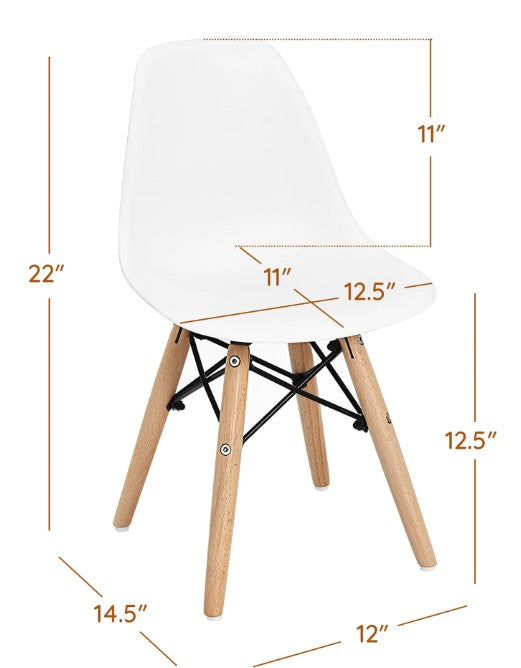 Costway Kids Chair Set - Mid-Century, Premium Wood Legs, 4 PCS