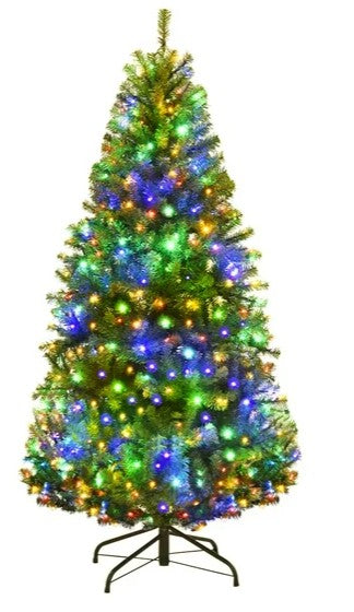 4Ft Pre-Lit Artificial Christmas Tree Hinged 100 LED Lights