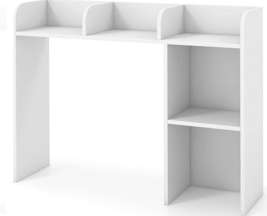 Desk shelf with 4 shelves and an open compartment