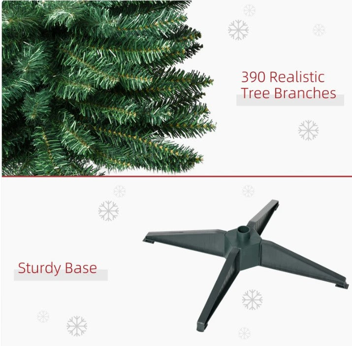 6' Artificial Pencil Christmas Tree, Slim Xmas Tree with 390 Realistic Branch Tip
