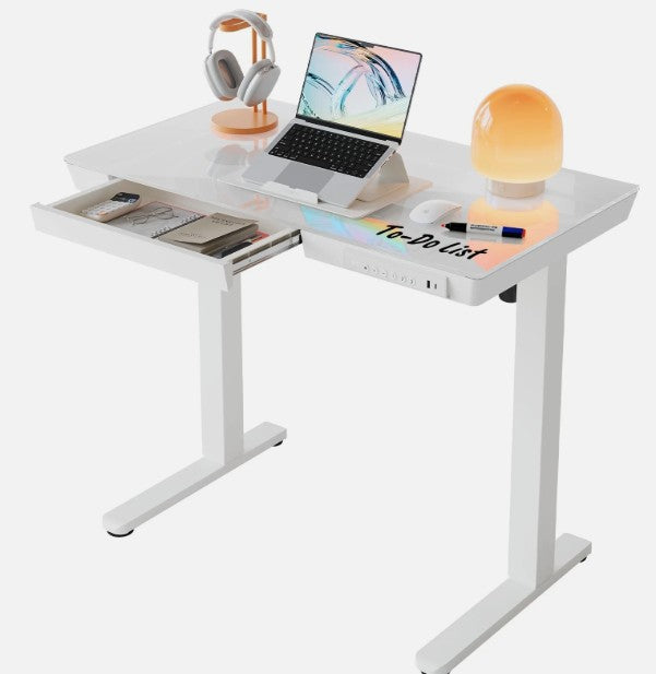 Standing Desk 20 Inch Electric Height Adjustable White