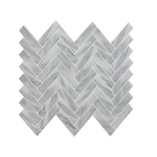 Gray Herringbone Peel & Stick Vinyl Backsplash Tiles - 3 Pack