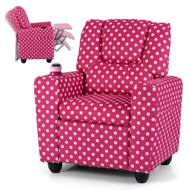 Velvet Fabric Push Back Toddler Sofa with Adjustable Backrest