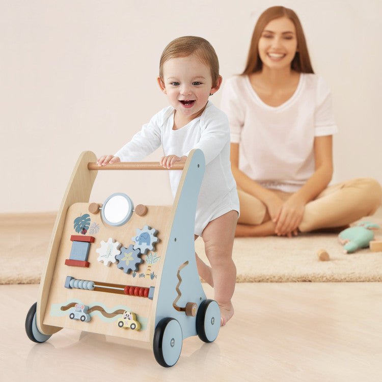 Wooden Baby Push and Pull with Multi-Activity Learning Center