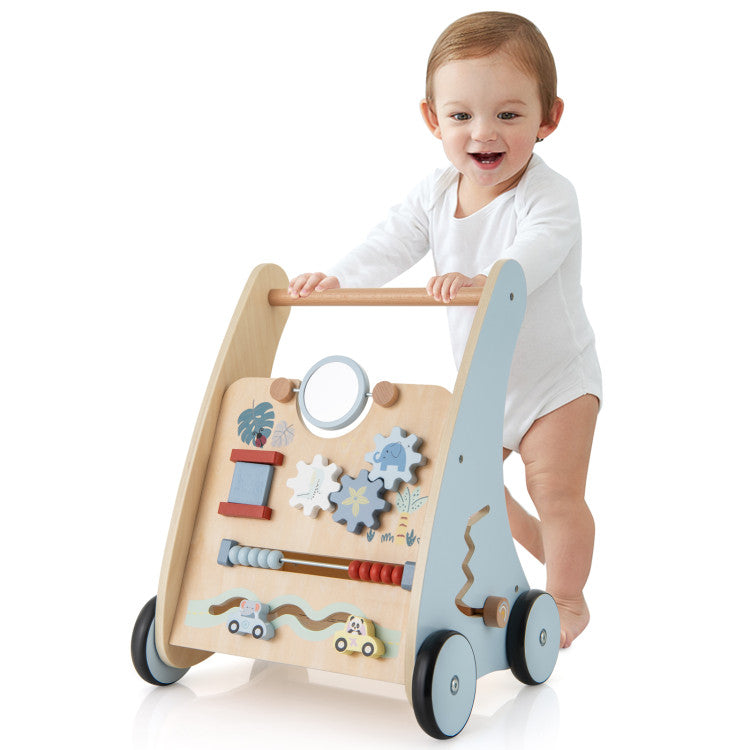 Wooden Baby Push and Pull with Multi-Activity Learning Center