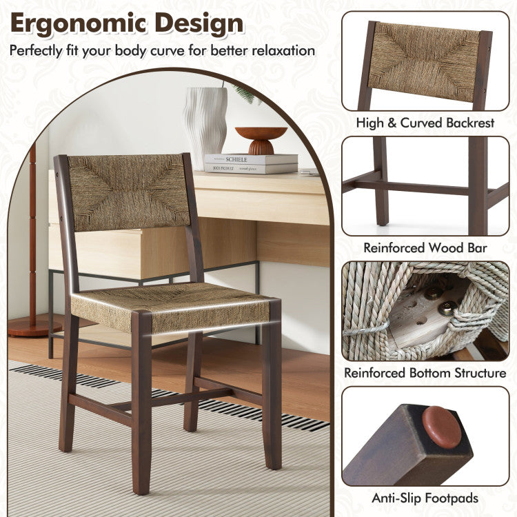 Wooden Dining Chair Set of 2 for Kitchen Dining Room Costway