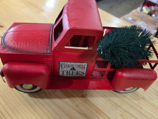 Red Christmas Truck With Light Up Tree