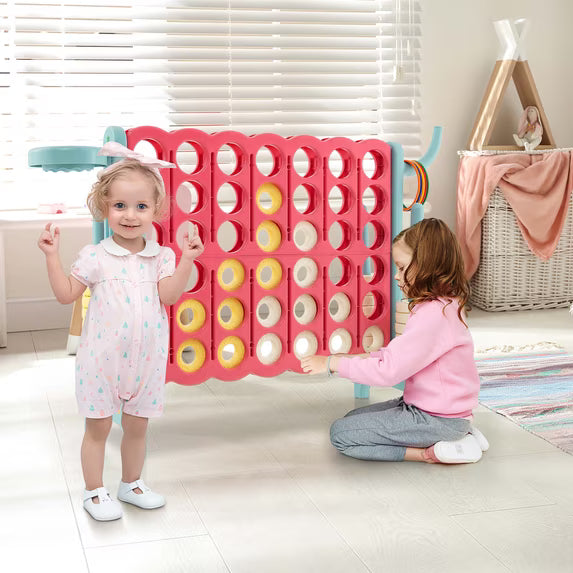 Jumbo 4-to-Score 4 in A Row Giant Game Set with Stickers for Kids Adults Family Fun Red & Blue