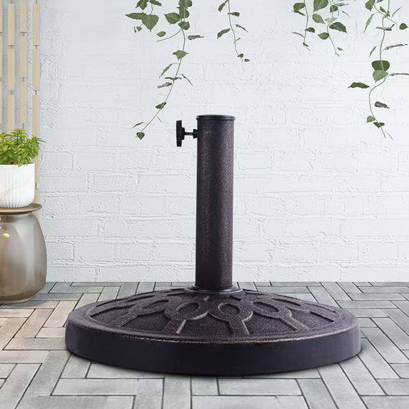 17.5'' Umbrella Base Stand Market Patio Standing Outdoor Living Heavy Duty (Round)