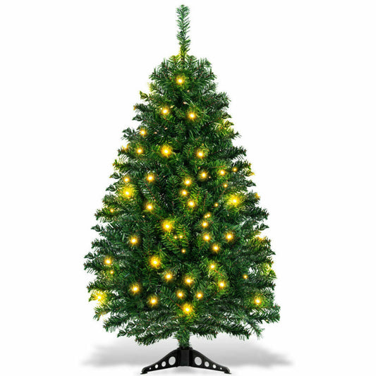 Costway 4ft Tabletop Christmas Tree - LED Lights, Premium PVC