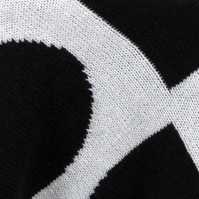 Threshold 60x50" Geometric Jacquard Knit Reversible Throw Blanket, Black Threshold