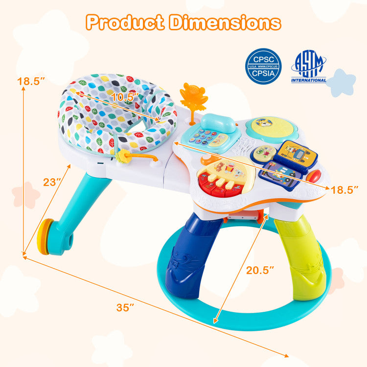 3 in 1 Baby Stationary Activity Center with Educational and Music Function Tabletop Costway