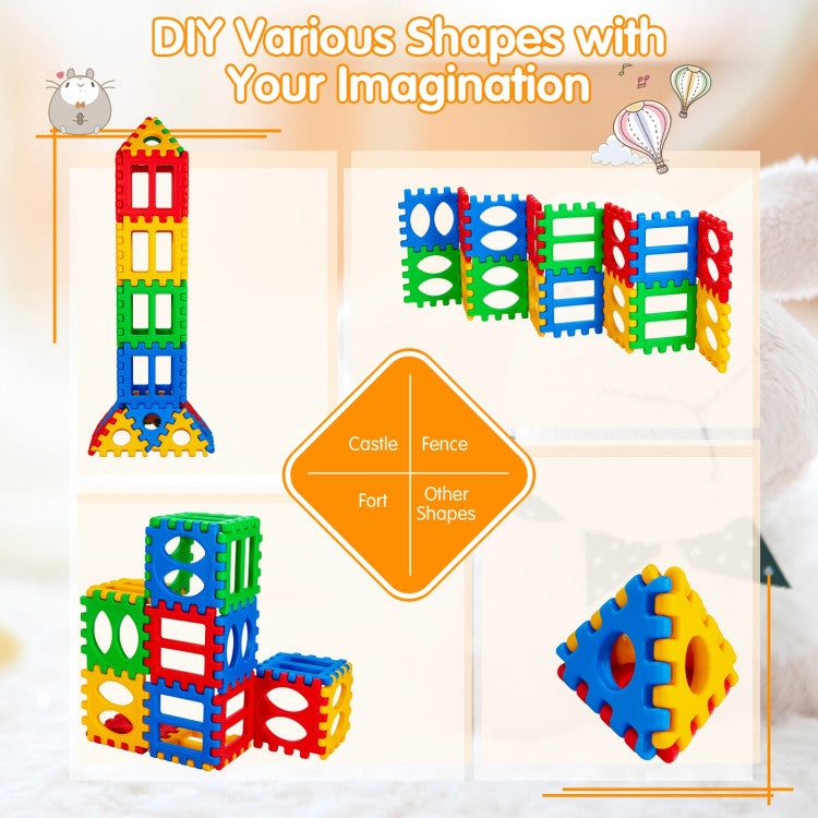 Costway Waffle Block Set - 32pc Premium Kids Building Toy